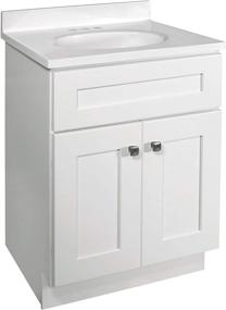 img 4 attached to 🏠 Design House 586925 Brookings White Shaker Vanity Cabinet - Modern, 24 x 18 Inches, Unassembled