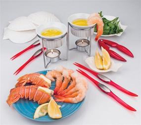 img 1 attached to Culinary Delight: Nantucket Seafood Ceramic Butter Warmers, Set of Two