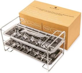 img 4 attached to 🌱 Ecozoi Stainless Steel Ice Cube Trays - 2 Pack with Easy Release Handle and Stand | 36 Slots, Removable for Easy Cleaning | Eco-Friendly, Plastic-Free Solution