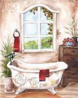 full round drill rhinestone embroidery: 5d diy diamond painting of bathroom view, 16x20 inches, for wall decoration logo