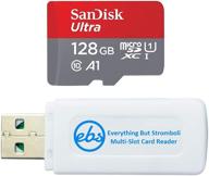 128gb sandisk ultra microsd memory card compatible with lg k50s, lg k30, lg v50 thinq, lg k50 cell phone (sdsquar-128g-gn6mn) bundle with (1) everything but stromboli sd card reader logo