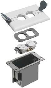 img 1 attached to 🔌 Arlington Industries FLBRF101W-1 Retrofit Electrical Floor Box: Enhancing Existing Floors with Flip Lids - White, 1-Pack