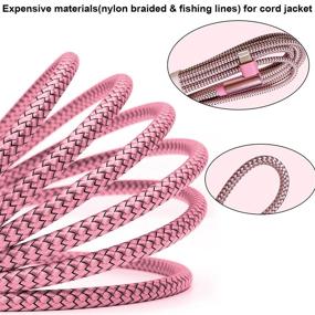 img 1 attached to 🔌 MFI Certified 10 FT Angled 90 Degree Lightning Cable [3 Pack] - Nylon Braided Apple Charger Cord 10 Feet - Compatible with iPhone 12/12 Pro/Max/11/11 Pro/Max/XR/XS/Max/X/8/7/6/iPad - Pink