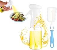 🍃 210ml oil sprayer for cooking - leakproof, food grade, bpa free with brush - ideal for kitchen, salad, baking, bbq, roasting, air fryer (white) logo