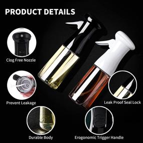 img 3 attached to 🍃 210ml Oil Sprayer for Cooking - Leakproof, Food Grade, BPA Free with Brush - Ideal for Kitchen, Salad, Baking, BBQ, Roasting, Air Fryer (White)