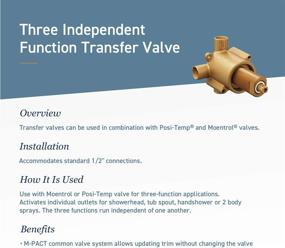 img 2 attached to 🚿 Moen 3360 M-Dura 3-Function Brass Shower Transfer Valve with 1/2-Inch CC Connections for Showering, N/A