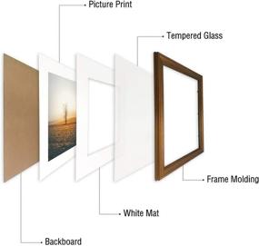 img 2 attached to 🖼️ Golden State Art 11x14 Photo Frame, White Mat for 8x10 Pictures, Real Glass, 1.25-Inch Wide, Dark Gold Finish - Enhanced SEO