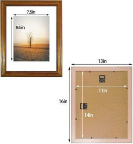 img 1 attached to 🖼️ Golden State Art 11x14 Photo Frame, White Mat for 8x10 Pictures, Real Glass, 1.25-Inch Wide, Dark Gold Finish - Enhanced SEO