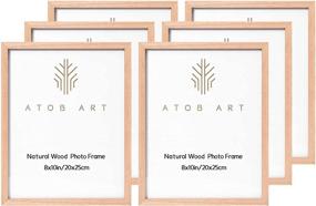img 4 attached to 🖼️ Pack of 6 Oak Wood Picture Frames | Solid 8x10 Design with Real Glass | Natural Color for Tabletop or Wall Display