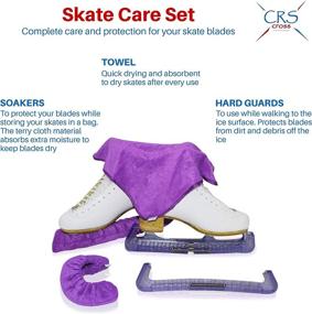 img 2 attached to Optimized Set: CRS Cross Skate Guards, Soakers & Towel - Ice Skating Protection and Soft Blade Covers for Figure Skating or Hockey