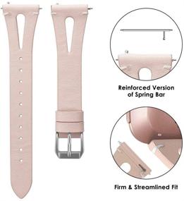 img 2 attached to Youkei Slim Vintage Leather Band - Compatible for Garmin Venu Sq Smartwatch (Pink)