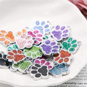 img 1 attached to 🐾 HAN SHENG 40pcs Animal Cat Dog Paw Chunk Charms Pendants Crystal Beads Findings for DIY Jewelry Making - Multicolor