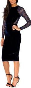 img 3 attached to Velvet Sleeve Dress for Women by OLRAIN – Trendy Women's Clothing