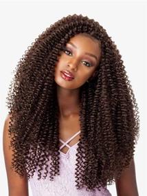 img 1 attached to 💦 Sensationnel Lulutress Synthetic Crochet Braid - WATER WAVE 18" (6 Pack, 1B Off Black) - Effortless Style with Synthetic Crochet Braids