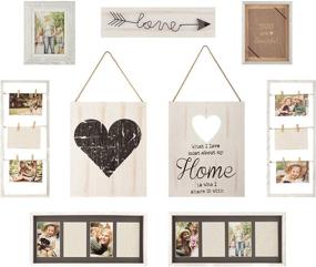 img 4 attached to 🖼️ Gallery Perfect 17FW1938 Rustic Collage Frame Set for Gallery Wall Décor - White, 4x6 and 5x7 Picture Frames, 9 Piece Kit