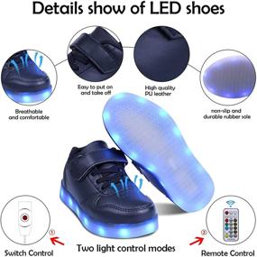 img 2 attached to 👟 Kealux Kids Youth LED Shoes - Low-Top Light Up Shoes for Girls Boys with USB Charging - Fashion Unisex LED Sneakers with Remote Control - Child's LED Shoes