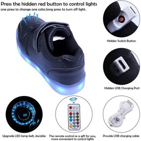 img 1 attached to 👟 Kealux Kids Youth LED Shoes - Low-Top Light Up Shoes for Girls Boys with USB Charging - Fashion Unisex LED Sneakers with Remote Control - Child's LED Shoes