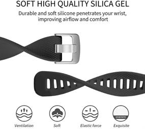 img 1 attached to Vozehui Silicone Replacement Wristband for 🏋️ Garmin Vivosmart HR+: Sporty and Compatible Watch Band