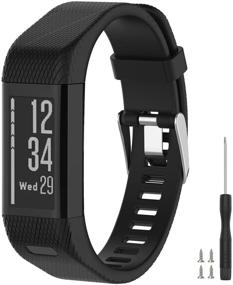 img 4 attached to Силиконовый запасной ремешок Vozehui для 🏋️ Garmin Vivosmart HR+: спортивный и совместимый браслет для часов