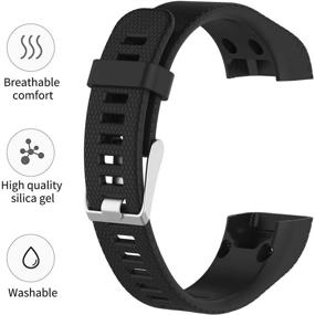 img 3 attached to Силиконовый запасной ремешок Vozehui для 🏋️ Garmin Vivosmart HR+: спортивный и совместимый браслет для часов