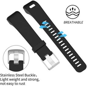 img 2 attached to Vozehui Silicone Replacement Wristband for 🏋️ Garmin Vivosmart HR+: Sporty and Compatible Watch Band