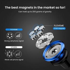 img 2 attached to FLOVEME Magnetic Car Phone Mount with Strong N52 Magnet - Air Vent Holder Compatible with iPhone 12 Pro 11 for Convenient Use in Your Car