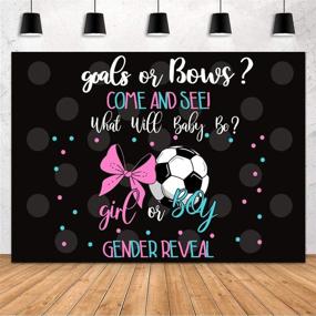 img 3 attached to Mehofond Soccer Gender Reveal: Goals or Bows Baby Shower Party Decorations Backdrop, Soccer Reveal-Girl or Boy, Pink or Blue Photography Background Banner, Cake Table Studio Props, Vinyl 7x5ft