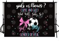 mehofond soccer gender reveal: goals or bows baby shower party decorations backdrop, soccer reveal-girl or boy, pink or blue photography background banner, cake table studio props, vinyl 7x5ft logo