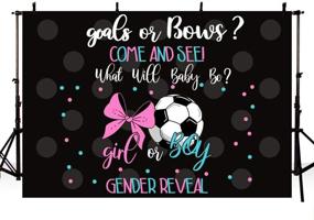 img 4 attached to Mehofond Soccer Gender Reveal: Goals or Bows Baby Shower Party Decorations Backdrop, Soccer Reveal-Girl or Boy, Pink or Blue Photography Background Banner, Cake Table Studio Props, Vinyl 7x5ft