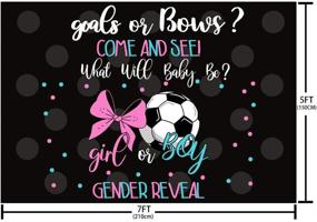 img 1 attached to Mehofond Soccer Gender Reveal: Goals or Bows Baby Shower Party Decorations Backdrop, Soccer Reveal-Girl or Boy, Pink or Blue Photography Background Banner, Cake Table Studio Props, Vinyl 7x5ft