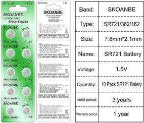 img 3 attached to 🔋 SKOANBE SR721SW 362/361/162 1.5V Button Coin Cell Watch Battery-10 Packs: Efficient and Long-Lasting Power Solution