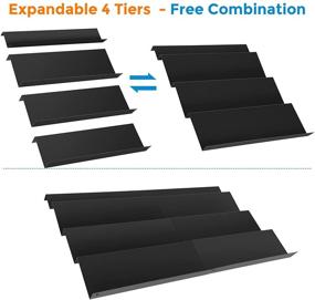 img 1 attached to 👨 Adjustable 4 Tier Spice Rack Drawer Organizer for Kitchen with Expandable Spice Rack Tray Insert