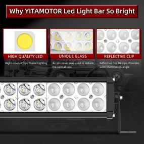 img 1 attached to 🚗 YITAMOTOR Светодиодная лента 4 шт. 24 дюйма 120Вт Спот-Флуд Комбо - Универсальный свет для внедорожников, Джипов, SKU, квадроциклов, 4x4, тракторов, грузовиков, лодок, автомобилей