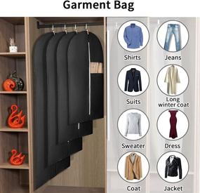 img 2 attached to 👔 SNHTLS Hanging Garment Bags Suit Bags (Set of 10) - Black 24''x40''x48''x55''