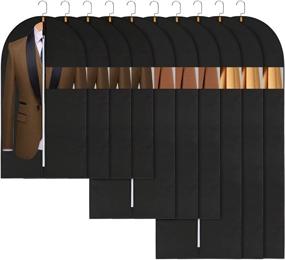 img 4 attached to 👔 SNHTLS Hanging Garment Bags Suit Bags (Set of 10) - Black 24''x40''x48''x55''