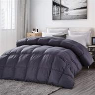 🛏️ luxury oversized siberian goose down comforter, california king size 108&#34; x 98&#34;, classic gray, premium baffle box design, 1200 thread count 100% egyptian cotton cover, 750+ fill power (california king) logo