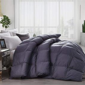 img 3 attached to 🛏️ Luxury Oversized Siberian Goose Down Comforter, California King Size 108&#34; x 98&#34;, Classic Gray, Premium Baffle Box Design, 1200 Thread Count 100% Egyptian Cotton Cover, 750+ Fill Power (California King)