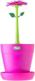 img 3 attached to 🌸 Vigar Flower Power Cutlery Drainer, Pink Four-Compartment Flatware Organizer, Flower-Pot Design