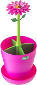 img 4 attached to 🌸 Vigar Flower Power Cutlery Drainer, Pink Four-Compartment Flatware Organizer, Flower-Pot Design