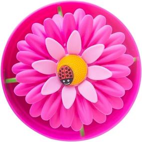 img 2 attached to 🌸 Vigar Flower Power Cutlery Drainer, Pink Four-Compartment Flatware Organizer, Flower-Pot Design