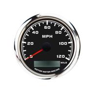 motor meter racing w pro gps speedometer odometer waterproof for car boat motorcycle: black dial, white led, and gps sensor included logo