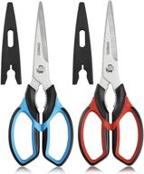 🍗 2-pack qmvess kitchen shears - heavy duty poultry scissors, ultra sharp stainless steel food shears - dishwasher safe cooking scissors for chicken, fish, meat, vegetables, herbs, bbq logo