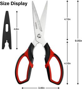 img 2 attached to 🍗 2-Pack QMVESS Kitchen Shears - Heavy Duty Poultry Scissors, Ultra Sharp Stainless Steel Food Shears - Dishwasher Safe Cooking Scissors for Chicken, Fish, Meat, Vegetables, Herbs, BBQ