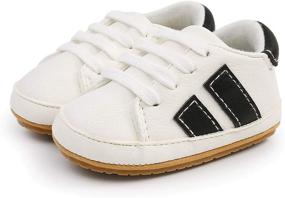 img 3 attached to RVROVIC Baby Leather Sneakers: Stylish Anti-Slip Oxford Flats for Infant Toddler Boys and Girls