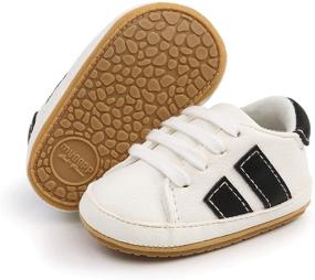 img 4 attached to RVROVIC Baby Leather Sneakers: Stylish Anti-Slip Oxford Flats for Infant Toddler Boys and Girls