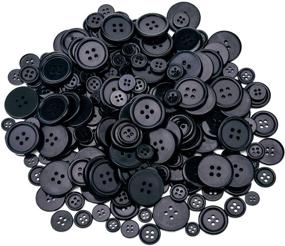 img 3 attached to 🧵 Sunmns 160g Buttons Round Resin Sewing Button Set with Storage Box - 4 Holes, 7 Sizes (Black)