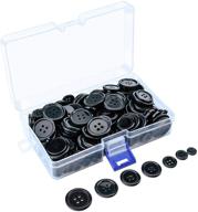 🧵 sunmns 160g buttons round resin sewing button set with storage box - 4 holes, 7 sizes (black) logo