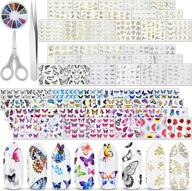 elevate your nail game: eaone self-adhesive nail art stickers with butterfly nail tattoos, nail foils, gems, tweezers, and scissors for women and girls diy nail art! logo