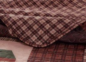 img 2 attached to Alpine Trail Rustic Western Lodge Quilted 🏔️ Plaid Bedspread Set with Wildlife Imagery - Full/Queen Size