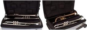 img 2 attached to 🎺 Protec Triple Trumpet Case with Wheels: Sleek Silver Design (BLT301TSX)